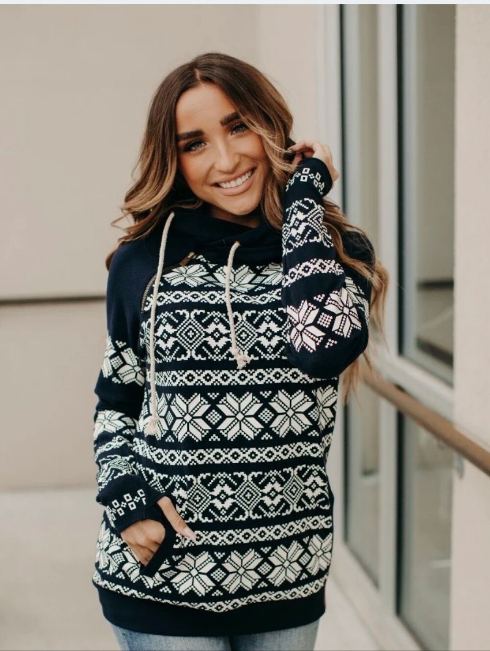 XS Ampersand Ave Frosty Doublehood Sweatshirt